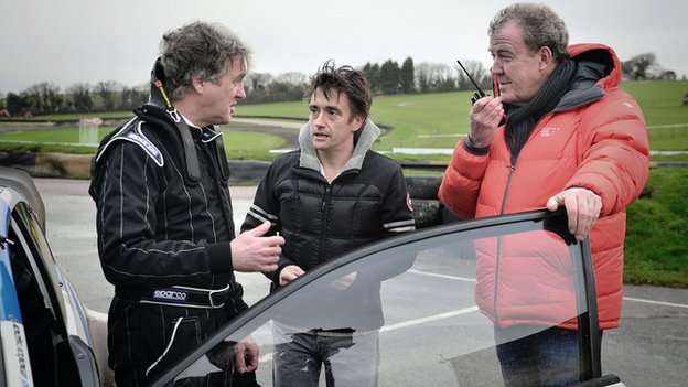 Top Gear is presented by James May, Richard Hammond and Jeremy Clarkson